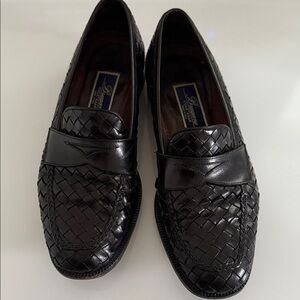 Cole Haan Bragano black Woven Leather Loafers